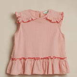Soft Pink Ruffle Peplum
