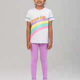 Co-Set OVER THE RAINBOW TEE with Trendy Violet Leggings