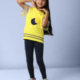 Co-Set FLOWER POWER TEE with Trendy Navy Leggings