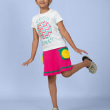 Co-Set GOOD VIBES TEE with FLOWER POWER SKIRT