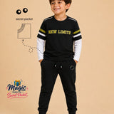 Pilolo Kids Soft Cotton Lycra Pocket Full Sleeve T-Shirt for Boys