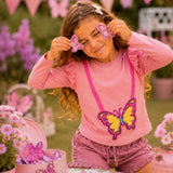 Pilolo Kids Soft Cotton Lycra Pocket Full Sleeve T-Shirt for Girls