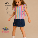 Pilolo Kids Soft Woven Pocket Top for Girls
