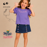 Pilolo Kids Soft Woven Pocket Top for Girls