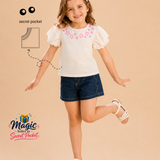 Pilolo Kids Soft Woven Pocket Top for Girls