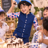 Pilolo Kids Dotted Printed Pocket Woven Shirt for Boys