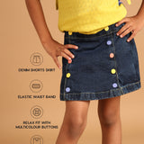 Silly Buttons A Line Skirt Mid-Stone