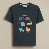 3D Cuboid Navy T-Shirt