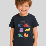 3D Cuboid Navy T-Shirt