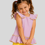 Lilac Bloom Ruffle Peplum