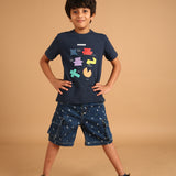 3D Cuboid Navy T-Shirt