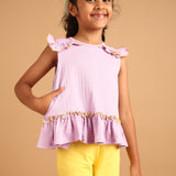 Lilac Bloom Ruffle Peplum