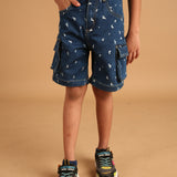 Cargo Denim Builder Shorts Ice Wash