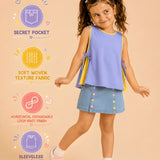 Pleated Grow Blue