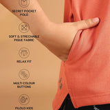 Silly Buttons Polo Apricot brandy