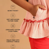Soft Pink Ruffle Peplum