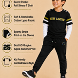 Pilolo Kids Soft Cotton Lycra Pocket Full Sleeve T-Shirt for Boys