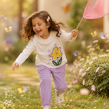 Pilolo Kids Soft Cotton Lycra Pocket Full Sleeve T-Shirt for Girls