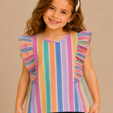 Pilolo Kids Soft Woven Pocket Top for Girls