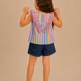 Pilolo Kids Soft Woven Pocket Top for Girls