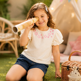 Pilolo Kids Soft Woven Pocket Top for Girls