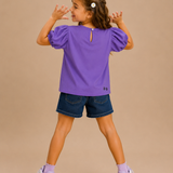Pilolo Kids Soft Woven Pocket Top for Girls