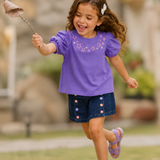 Pilolo Kids Soft Woven Pocket Top for Girls