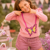 Pilolo Kids Soft Cotton Lycra Pocket Full Sleeve T-Shirt for Girls