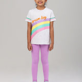 Co-Set OVER THE RAINBOW TEE with Trendy Violet Leggings