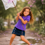 Pilolo Kids Soft Woven Pocket Top for Girls