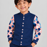 Pilolo Kids Dotted Printed Pocket Woven Shirt for Boys