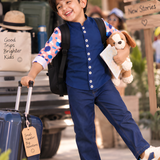 Pilolo Kids Dotted Printed Pocket Woven Shirt for Boys